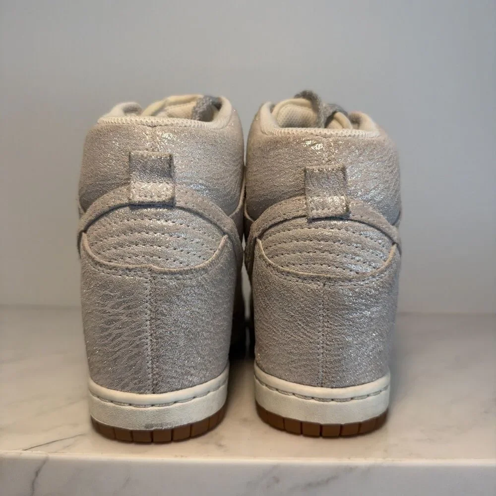 Nike Dunk Sky High Vintage Sail Metallic Silver Women’s Sneaker 8.5 Vtg Tumblr
